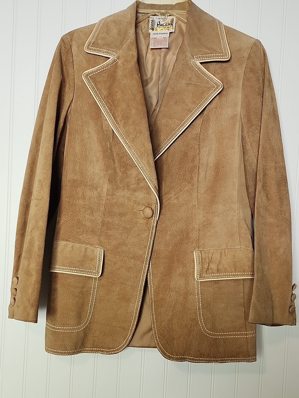 Vintage Palena Brand 100% Pigskin Suede Jacket. Size 12